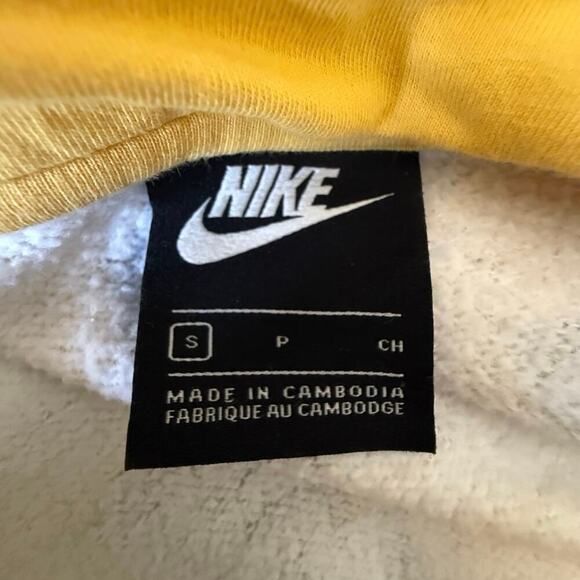 Nike Swoosh All Over Hoodie Yellow Grey White Mens Small - Picture 6 of 8